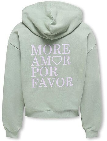 Only kids meisjes hoodie amor life groen