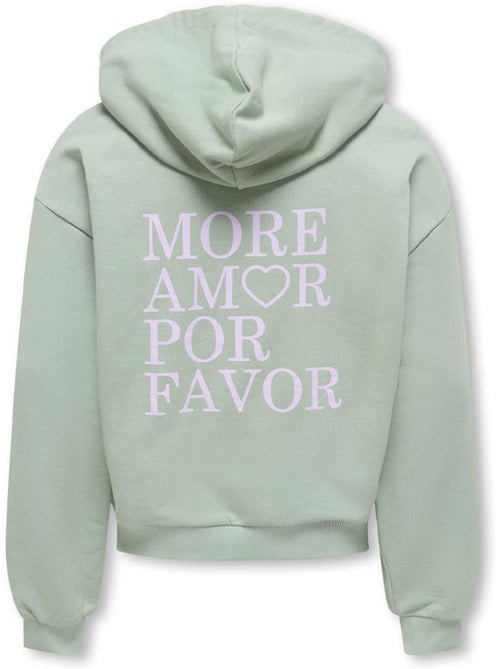Only kids meisjes hoodie amor life groen - Kiabi