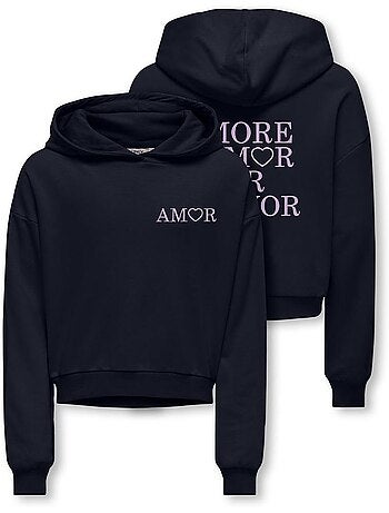 Only kids meisjes hoodie amor life groen
