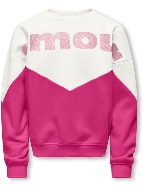 ONLY Kids Meisjes Sweatshirt Kogruna Roze/Wit - Kiabi