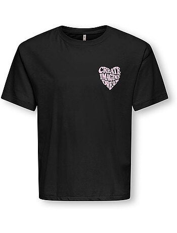 Only kids meisjes t-shirt sille amor life zwart