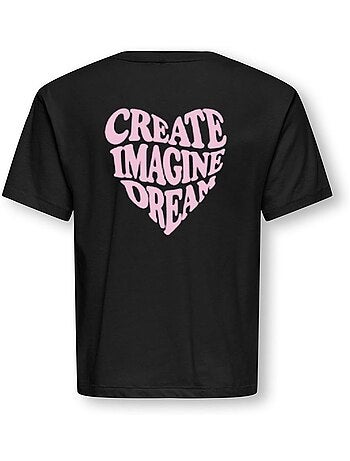 Only kids meisjes t-shirt sille amor life zwart
