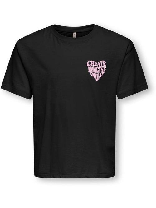 Only kids meisjes t-shirt sille amor life zwart - Kiabi Only kids meisjes t-shirt sille amor life zwart - Kiabi