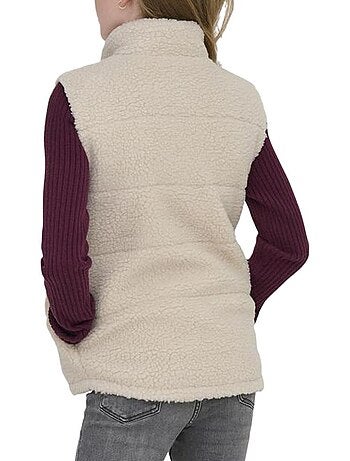 Only kids meisjes teddy gilet ecru sandra