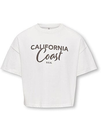 Only kids olivia t-shirt wit/bruin voor meisjes