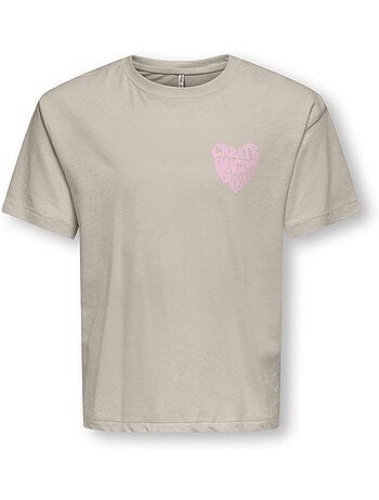 Only kids meisjes t-shirt sille amor life zwart