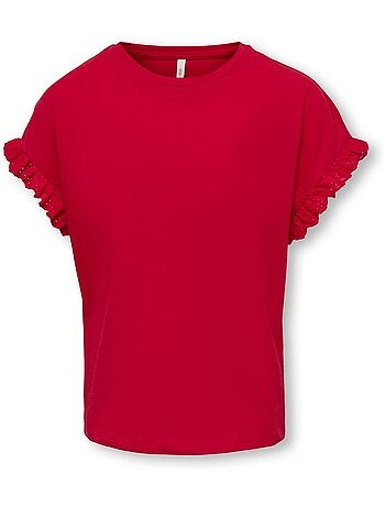 Only kids t-shirt voor meisjes - rood
