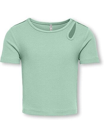 Only kinder t-shirt meisjes groen cutout top
