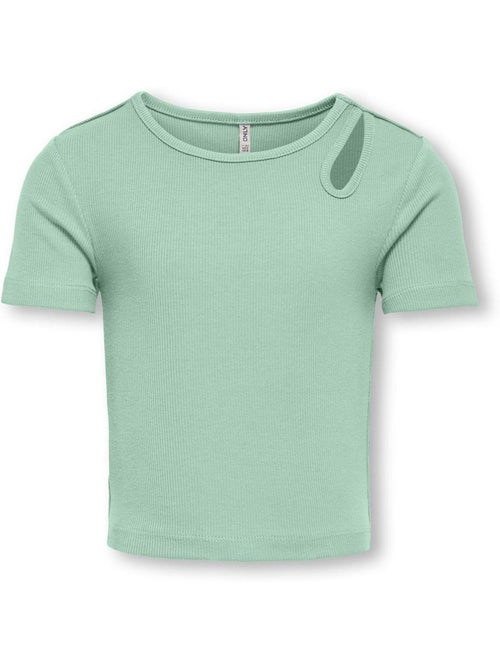 ONLY Kinder T-shirt Meisjes Groen Cutout Top - Kiabi ONLY Kinder T-shirt Meisjes Groen Cutout Top - Kiabi
