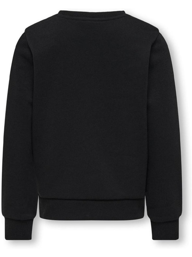 Only koglina heart meisjes sweatshirt zwart/roze Zwart - Kiabi