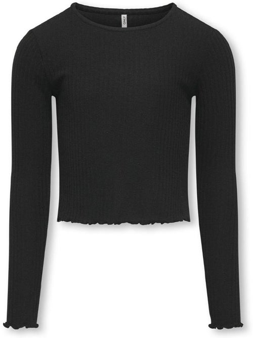 ONLY Kognella Zwart Shirt Lange Mouwen voor Meisjes - Kiabi ONLY Kognella Zwart Shirt Lange Mouwen voor Meisjes - Kiabi