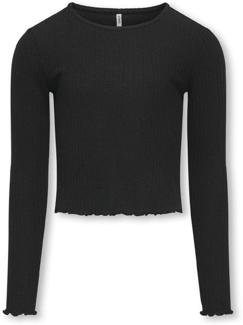 ONLY Kognella Zwart Shirt Lange Mouwen voor Meisjes - Kiabi ONLY Kognella Zwart Shirt Lange Mouwen voor Meisjes - Kiabi