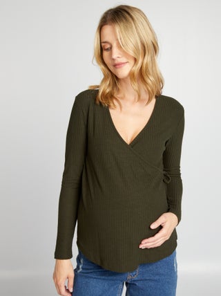 Only Maternity - T-shirt met overslag