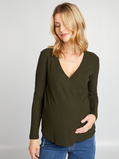 Only Maternity - T-shirt met overslag - Kiabi