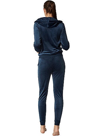 Ontspannende pyjama broek jas met rits capuchon sportp90