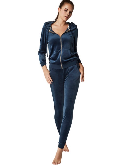 Ontspannende pyjama broek jas met rits capuchon sportp90 - Kiabi