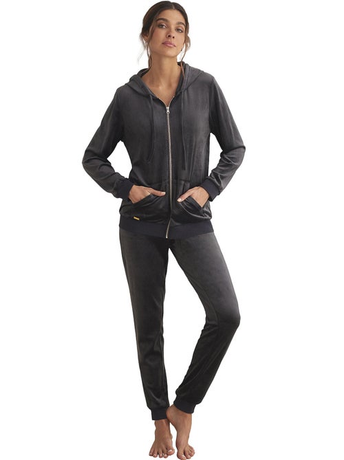 Ontspannende pyjama broek jas met rits capuchon sportp90 - Kiabi