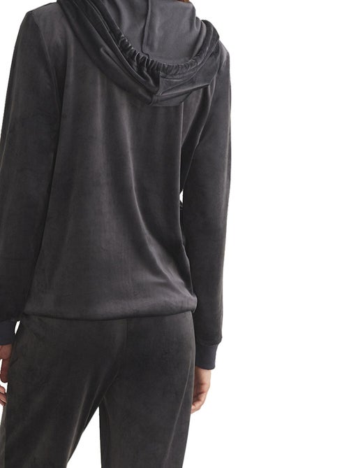 Ontspannende pyjama broek jas met rits capuchon sportp90 - Kiabi