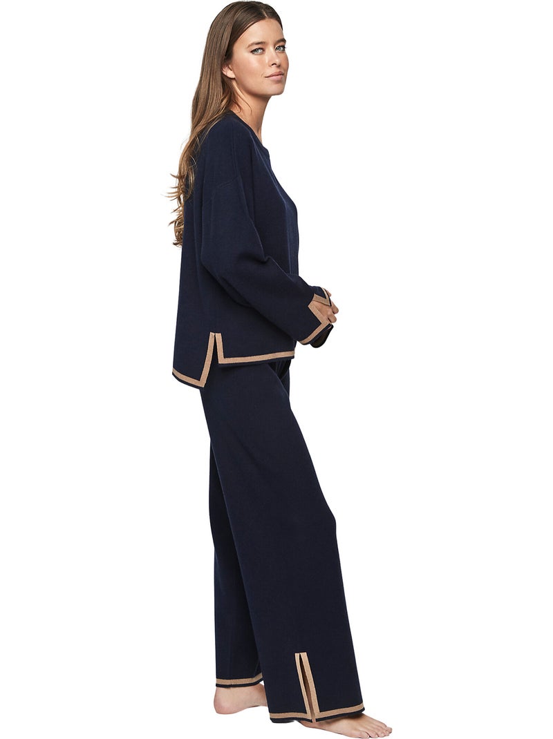 Ontspannende pyjama broek top p113 winter wonderland Marineblauw - Kiabi