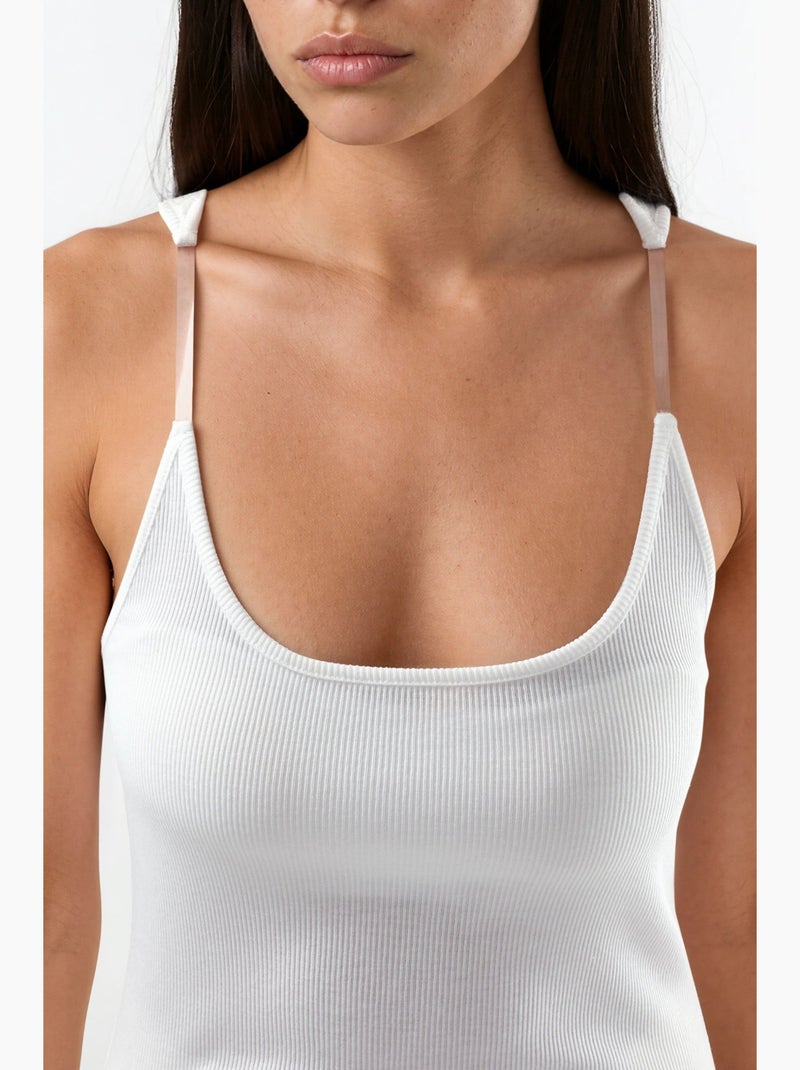 Onzichtbare bandjes tanktop hiccup Wit - Kiabi
