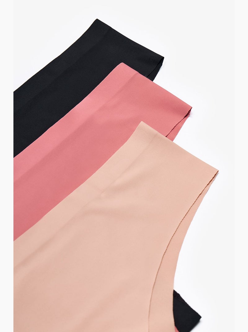 Onzichtbare lasercut brazilian slip penti Zwart Roze - Kiabi