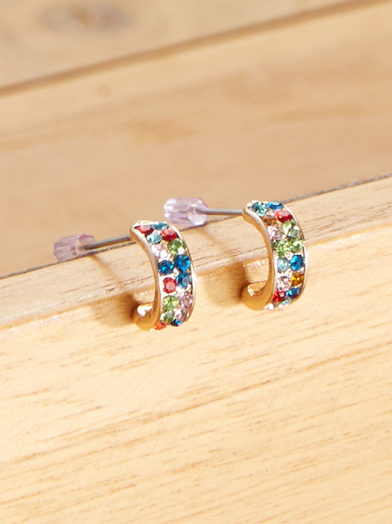 Oorbellen met strass meerkleurig - Kiabi