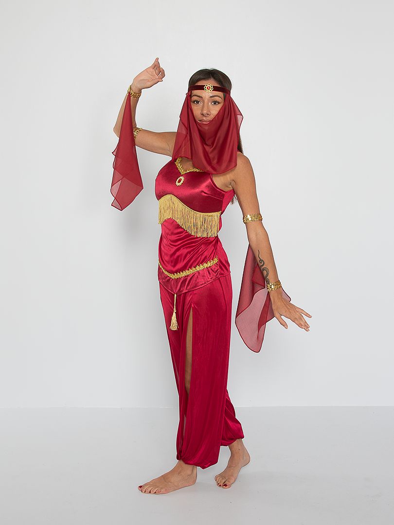 Oosterse danseres verkleedkleding rood - Kiabi