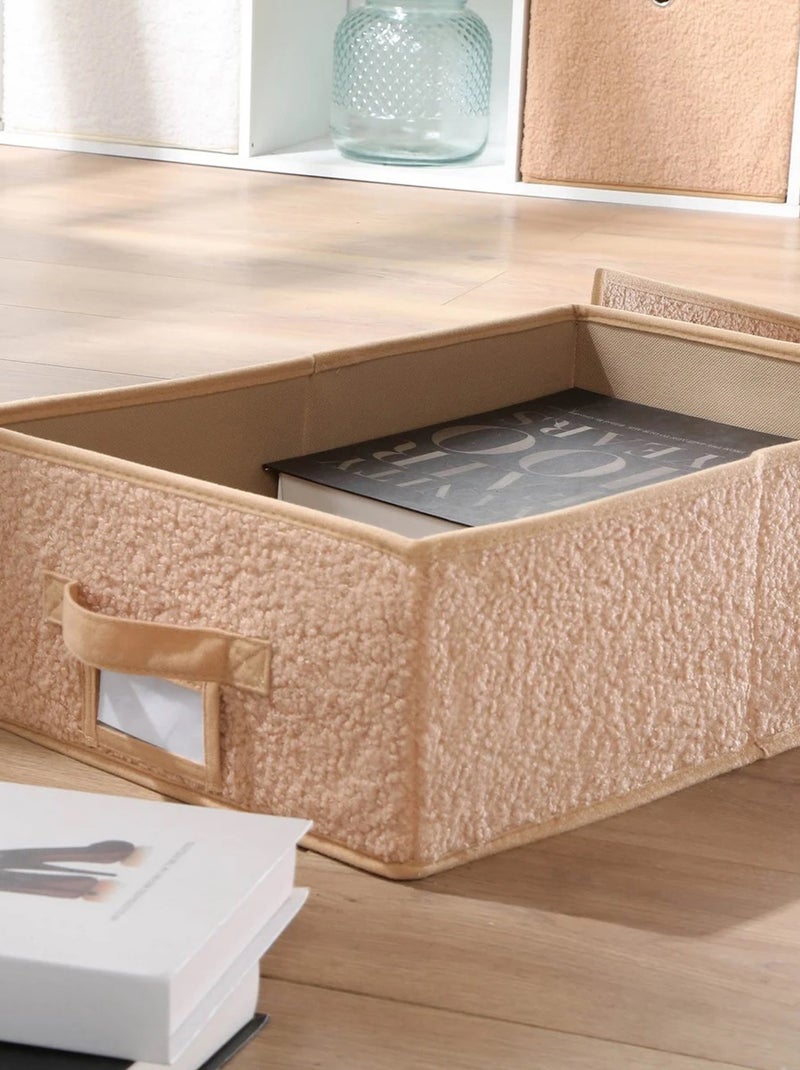 Opbergaccessoire met deksel in bouclé BIEGE - Kiabi