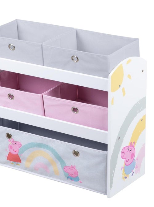 Opbergrek voor speelgoed met 5 opbergbakken van stof 'Roba Peppa Pig' - Kiabi Opbergrek voor speelgoed met 5 opbergbakken van stof 'Roba Peppa Pig' - Kiabi