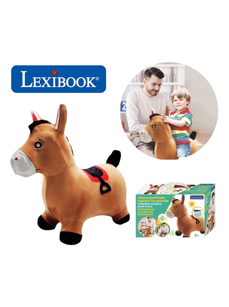 Opblaasbare springpony met pluche pak Bruin - Kiabi