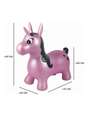 Opblaasbare springunicorn met pluche pak