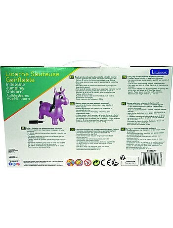 Opblaasbare springunicorn met pluche pak