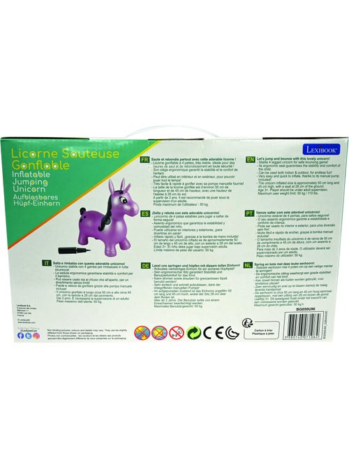 Opblaasbare springunicorn met pluche pak - Kiabi Opblaasbare springunicorn met pluche pak - Kiabi