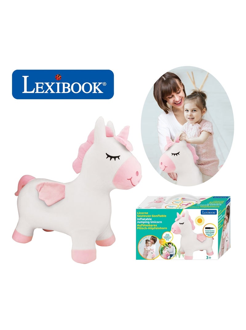 Opblaasbare springunicorn met pluche pak Wit - Kiabi