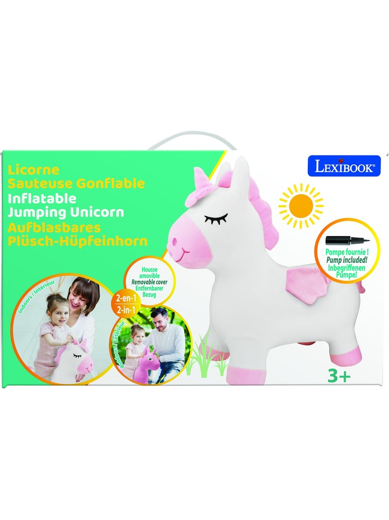 Opblaasbare springunicorn met pluche pak Wit - Kiabi