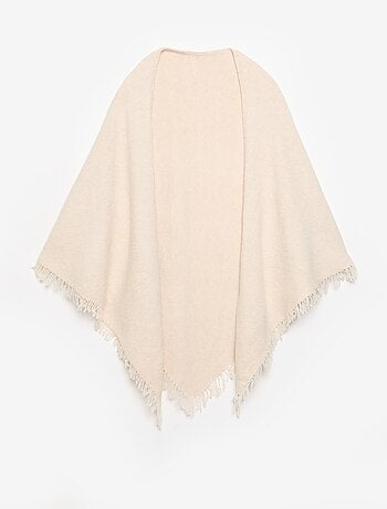 Open effen poncho