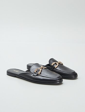 Open loafers met goudkleurig bandje