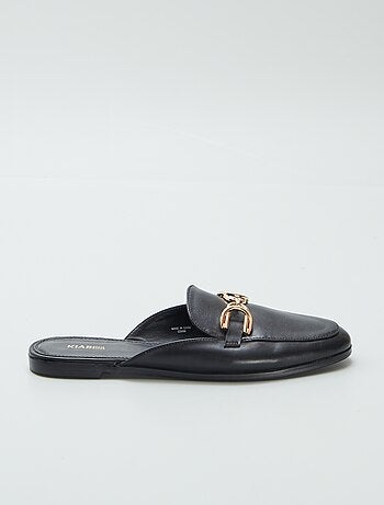 Open loafers met goudkleurig bandje