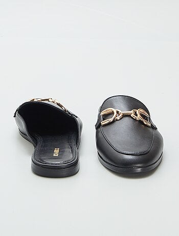 Open loafers met goudkleurig bandje