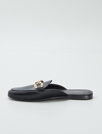 Open loafers met goudkleurig bandje