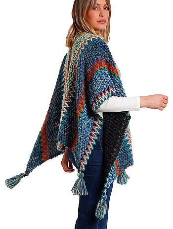 Open poncho azteca