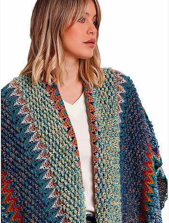 Open poncho azteca