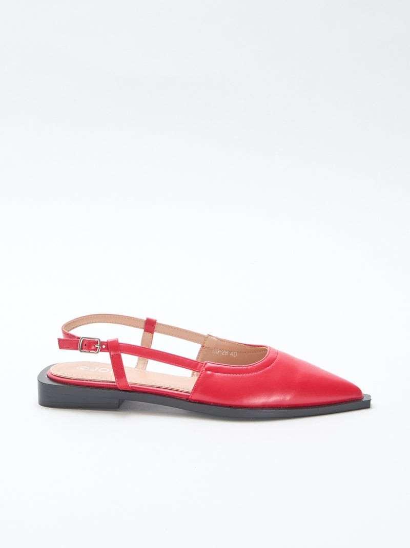 Open pumps met platte hak Rood - Kiabi