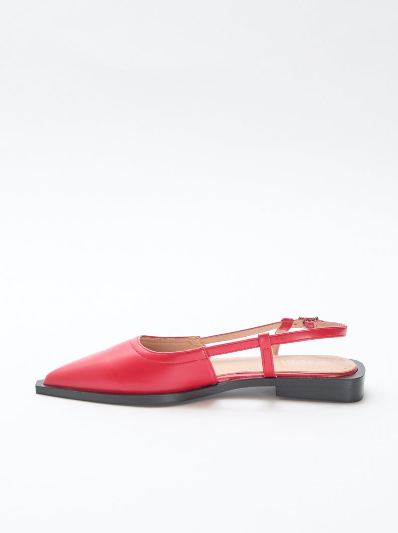Open pumps met platte hak Rood - Kiabi