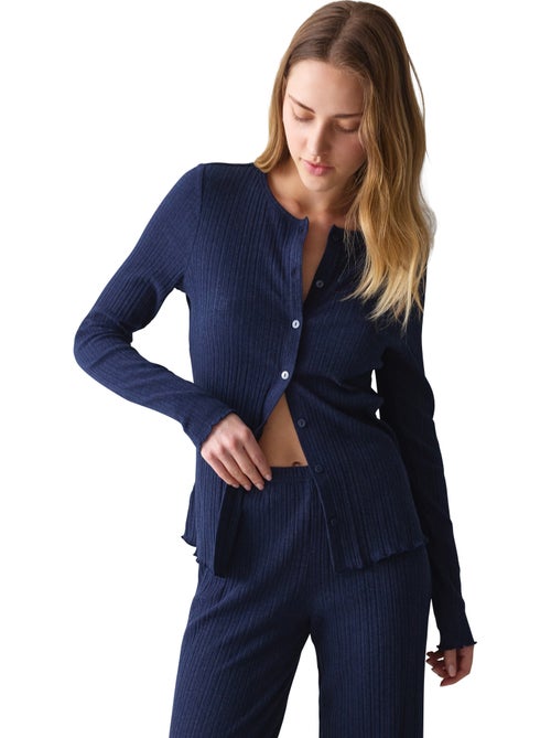 Open pyjamatop met lange mouwen versatile rib - Kiabi Open pyjamatop met lange mouwen versatile rib - Kiabi