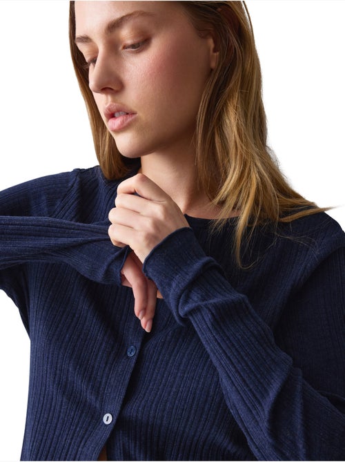 Open pyjamatop met lange mouwen versatile rib - Kiabi Open pyjamatop met lange mouwen versatile rib - Kiabi