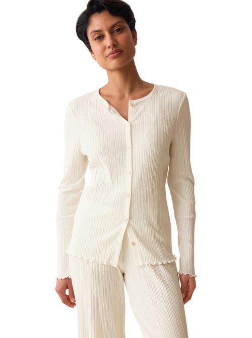Open pyjamatop met lange mouwen versatile rib - Kiabi Open pyjamatop met lange mouwen versatile rib - Kiabi