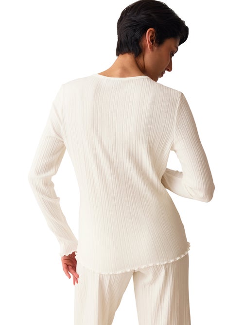 Open pyjamatop met lange mouwen versatile rib - Kiabi Open pyjamatop met lange mouwen versatile rib - Kiabi