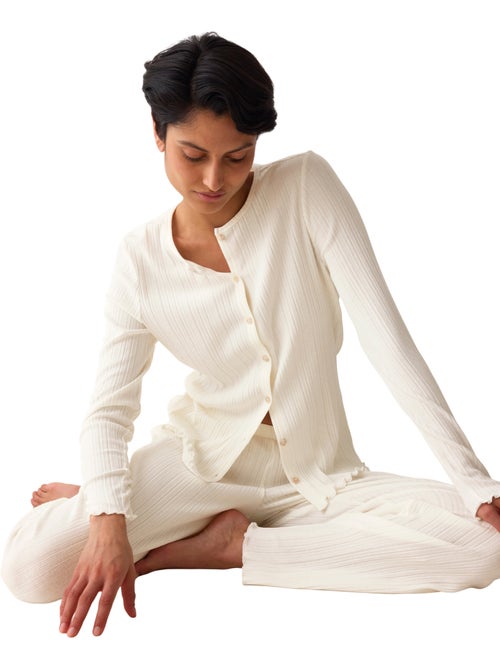 Open pyjamatop met lange mouwen versatile rib - Kiabi Open pyjamatop met lange mouwen versatile rib - Kiabi