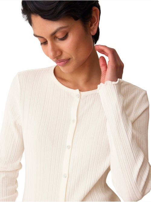 Open pyjamatop met lange mouwen versatile rib - Kiabi Open pyjamatop met lange mouwen versatile rib - Kiabi